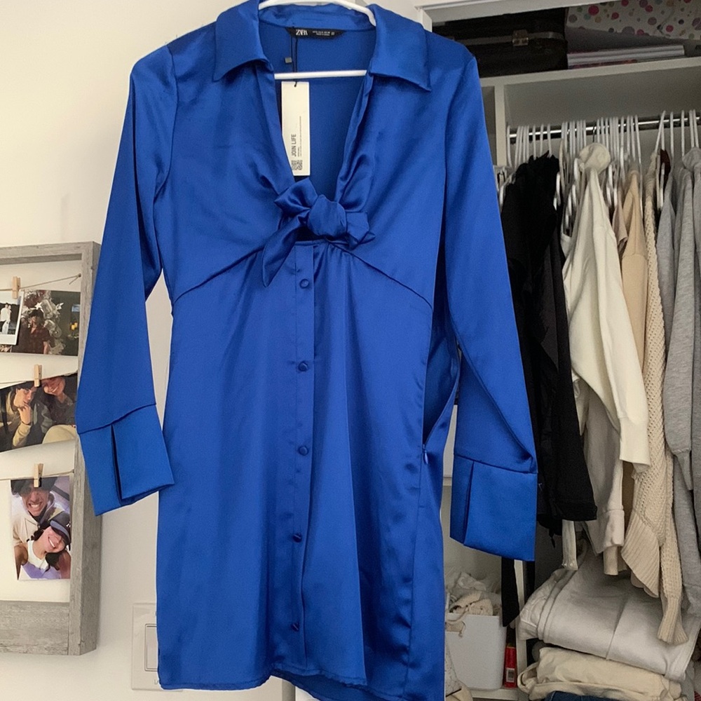 Zara blue fancy mini dress